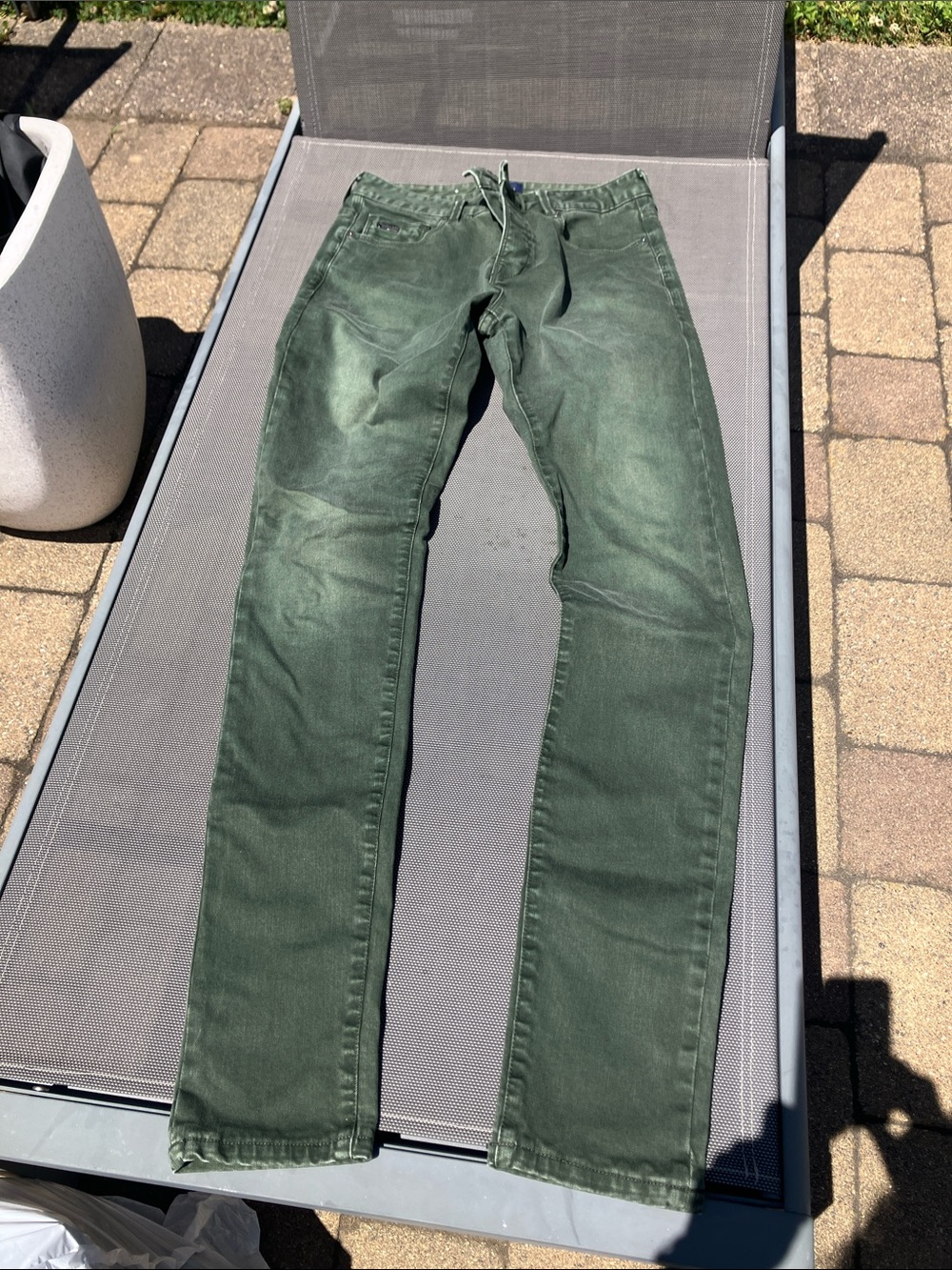 Scotch & Soda Men's Olive Green Slim Straight Jeans